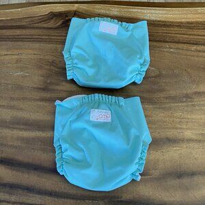 2 AMP Diapers Adjustable Diaper Covers W/Snaps & Insert Pouch Reusable - Teal